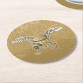 Betonmischer beige runder pappuntersetzer (Angewinkelt)