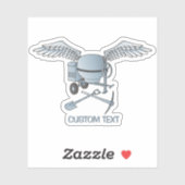 Betonmischer blau-grau aufkleber (Blatt)