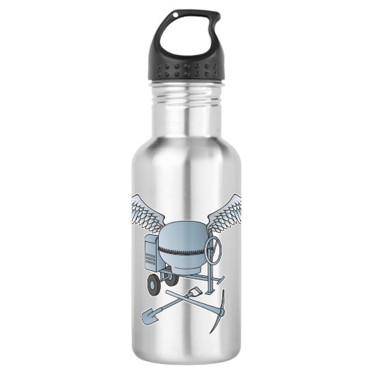 Betonmischer blau-grau edelstahlflasche (Vorderseite)