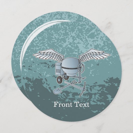 Betonmischer blau-grau einladung (Vorne/Hinten)