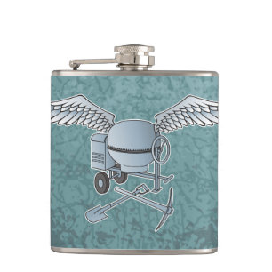 Betonmischer blau-grau flachmann