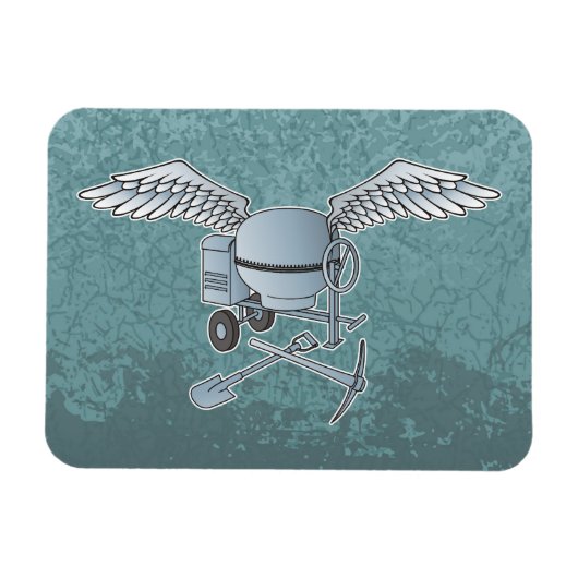 Betonmischer blau-grau magnet (Horizontal)