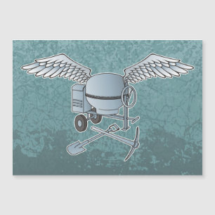 Betonmischer blau-grau magnetkarte