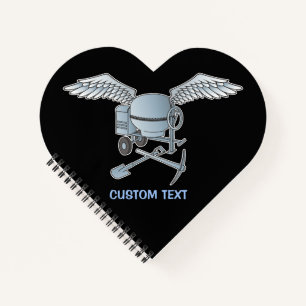 Betonmischer blau-grau notizblock