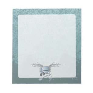 Betonmischer blau-grau notizblock