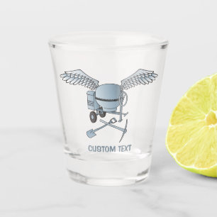 Betonmischer blau-grau schnapsglas