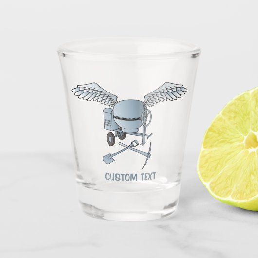 Betonmischer blau-grau schnapsglas (Vorderseite)