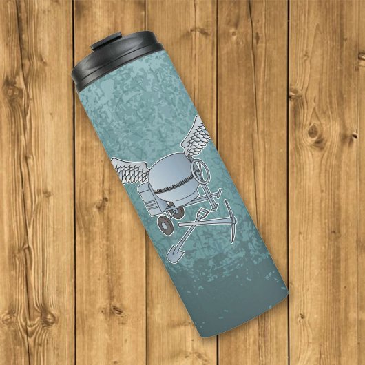 Betonmischer blau-grau thermosbecher