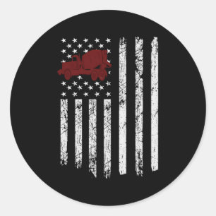 Betonmischer für die amerikanische Flagge Patrioti Runder Aufkleber