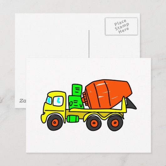 Betonmischer Postkarte (Vorne/Hinten)