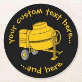 Betonmischer Runder Pappuntersetzer (Vorderseite)