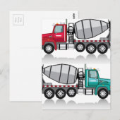 Betonmischer Truck Postkarte (Vorne/Hinten)