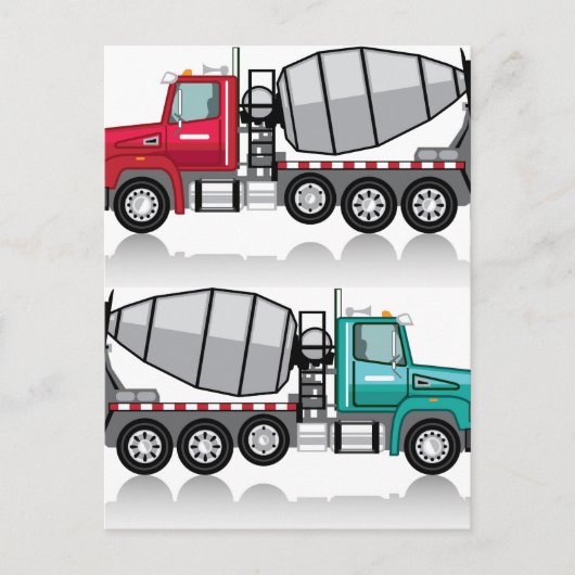 Betonmischer Truck Postkarte (Vorderseite)