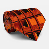 Betonter Büroblock - tiefer Orange Krawatte (Gerollt)