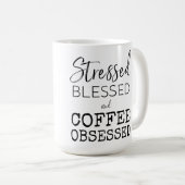 Betonter gesegneter Kaffee besessen gewesen Kaffeetasse (VorderseiteRechts)