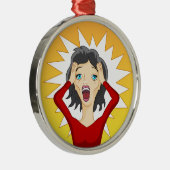 Betonter heraus Panik-Mädchen-Cartoon Ornament Aus Metall (Rechts)