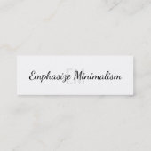 Betonung der einfachen Minimalismus-Initialen Mini Visitenkarte (Rückseite)