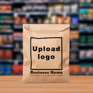 Betonung von Firmennamen und Logo auf der Brown Pa Geschenktütchen