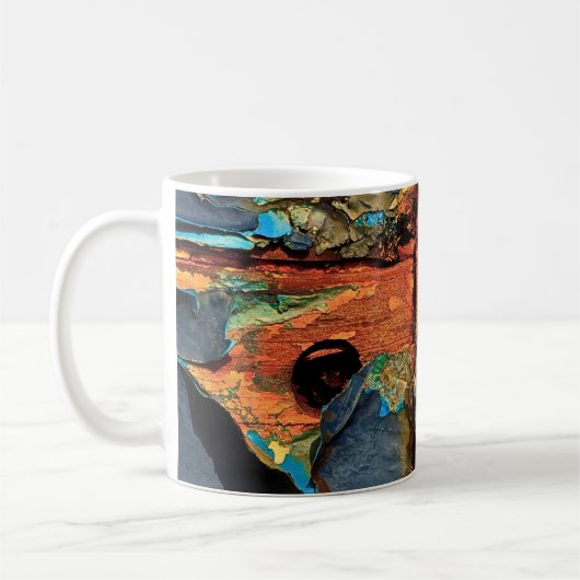 Betonwand mit abstrakter Malerei Kaffeetasse (Links)