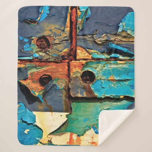 Betonwand mit abstrakter Malerei Sherpadecke (Vorderseite)