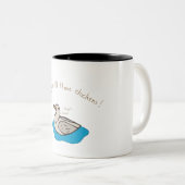 Betrachten Sie alle jene Hühner! Zweifarbige Tasse (VorderseiteRechts)
