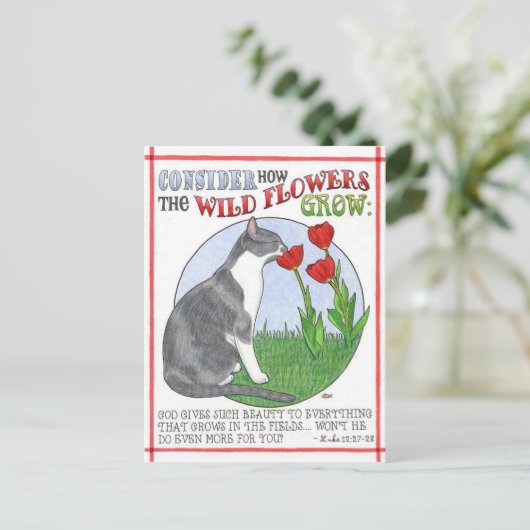 Betrachten Sie die Blume Inspiration Postcard Postkarte (Stehend Vorderseite)