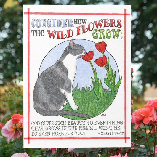 Betrachten Sie die Blume Inspiration Postcard Postkarte