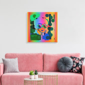 Betrachten von reflektierten Objektiven Leinwanddruck (Insitu (Wohnzimmer))