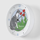 Betrachten wir die Blume Katze mit Tulips Personal Uhr (Winkel)