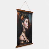 Betrachter des Sturms Steampunk Beauty von Xzendor Wandteppich Mit Holzrahmen (Gewinkelt)