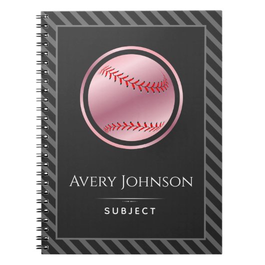 Betreff des Softball-Spielers: elegant gestreift g Notizblock (Vorderseite)
