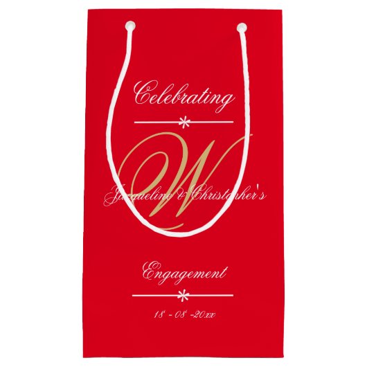 Betreff-Partei Elegantes Personalisiertes Monogram Kleine Geschenktüte (Vorderseite)