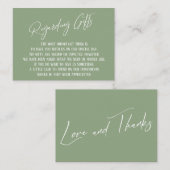 Betreffend Geschenke Handwriting Sage Green Begleitkarte (Vorne/Hinten)