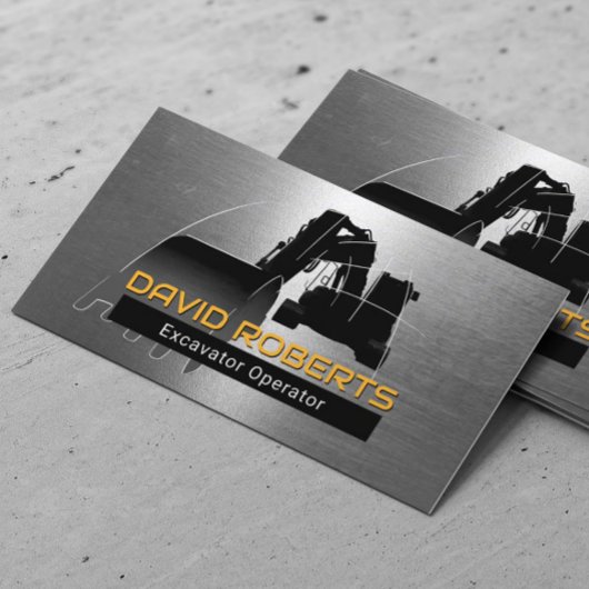 Betreiber eines Baggers mit Beruflicher Pflanze Visitenkarte