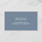 Betreiber eines Baggerwerks, Dusty Blue Metal Visitenkarte (Rückseite)