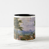 Betreten der Arche Zweifarbige Tasse (Mittel)