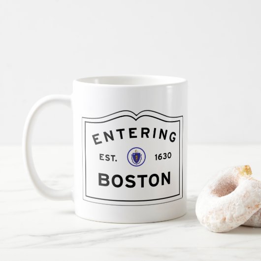Betreten der Stadt von Boston-Masse Kaffeetasse (Mit Donut)