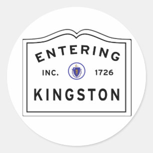 Betreten der Stadt von Kingston MA Runder Aufkleber