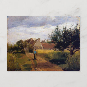 Betreten eines Dorfes von Camille Pissarro Postkarte