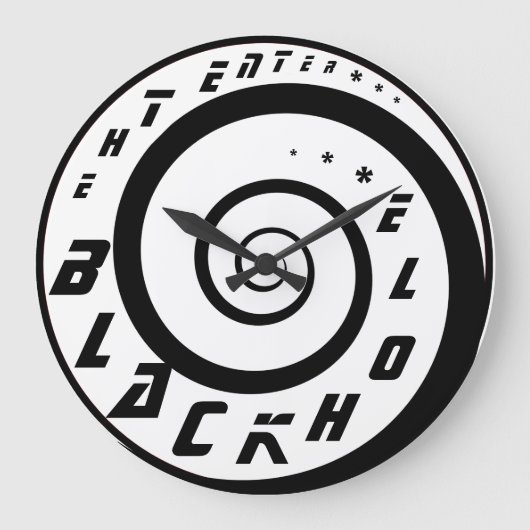 Betreten Sie die schwarzes Loch-Wanduhr! Große Wanduhr (Vorderseite)