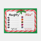 Betreten Sie Naughty oder Nizza Fußmatte (Vorderseite)