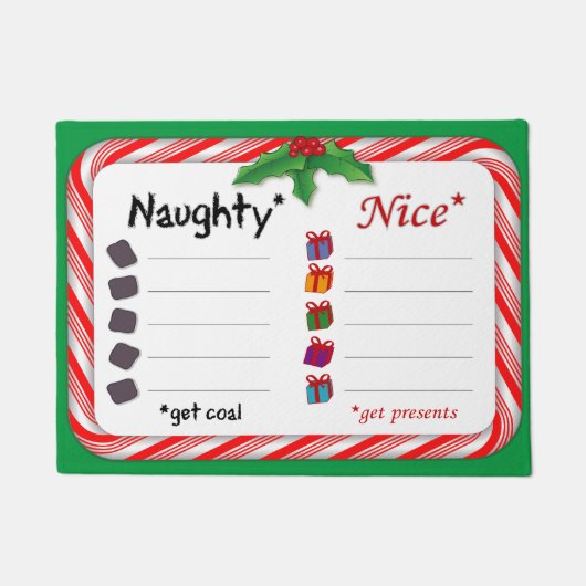 Betreten Sie Naughty oder Nizza Fußmatte (Vorderseite)