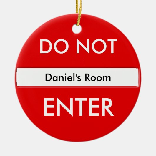 Betreten Sie nicht Tür-Aufhänger Keramik Ornament (Vorne)