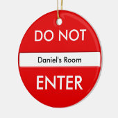 Betreten Sie nicht Tür-Aufhänger Keramik Ornament (Links)