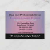 Betreuer Lasse Ihnen Beruflich zu helfen Visitenkarte (Rückseite)