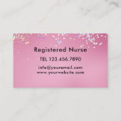 Betreuer Medizin Moderne Rose Gold Glitzer Pink Visitenkarte (Rückseite)