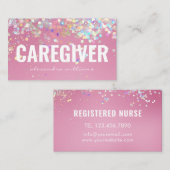 Betreuer Medizin Moderne Rose Gold Glitzer Pink Visitenkarte (Vorne/Hinten)