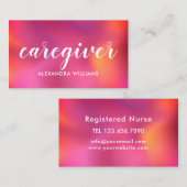 Betreuer Moderne Rose Gold Medical Pink Lila Visitenkarte (Vorne/Hinten)
