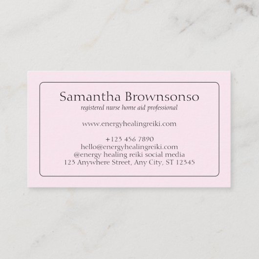 Betreuer Pflegepersonal Erwachsene ambulante Zuhau Visitenkarte (Rückseite)