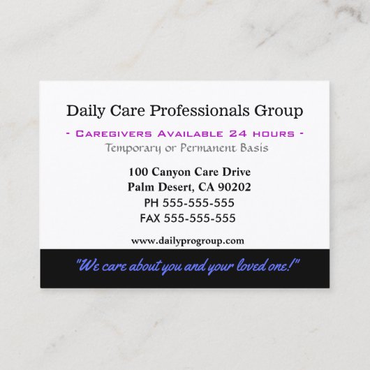 Betreuer-unterstützendes florales Beruflich Visitenkarte (Rückseite)